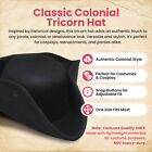 Adult Black Colonial Paul Revere Pirate Tricorne Tri-corner Tricorn Costume Hat