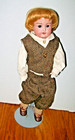 German Rare Boy porcelain   Bisque And Leather Body Heubach Koppelsdorf 275  9 0