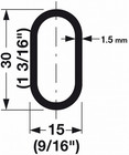 3-case Propack Premium Oval Wardrobe Closet Rod Tube With End Supports Black