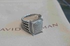 Newdavldyvrmansterling Silver 925 Wheaton Pave Diamonds Ring 16x12mm Size 7