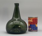 Genuine 18th-century Dutch Hand-blown Green Glass Onion Wine Drinks Bottle