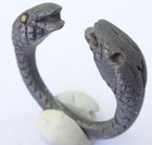 Ancient Roman Silver Finger Ring With Snake s Head Terminals 1st Century Ad