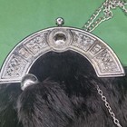 Black Rabbit Fur Dress Sporran Chrome Finish Cantle 3 Black Tassels Highlander
