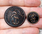 Ww1 Military Us Marine Scovill 1 1 8  Coat Button And 5 8    Hat Cap Badge 2 Pcs