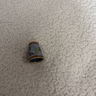 Vintage Chinese Cloisonne Thimble Enamel Brass Flowers