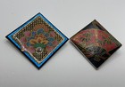 Vintage Cloisonn   Inspired Asian Brooch Pendant Lot Of 2 -signed Terry Wetrogan