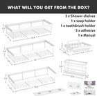 Adhesive Shower Caddy Organizer Shelves Rack - 5 Pack Corner Bathroom Storage Or