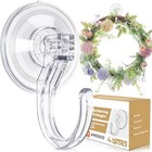 Large Suction Cup Hooks For Door Wreaths  Wreath Hangers For 4 Pack Clear