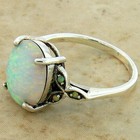 Antique Style 925 Sterling Silver Victorian Design Lab-created Opal Ring    581x