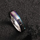 4mm Silver Rainbow Plating Band Men Women Stainless Steel Wedding Ring Size 5-13