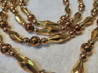 Gold   Copper Christmas Tree Garland 2 9 5ft Strands Plastic Beads Faceted 19ft
