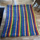 Vintage Disney Twin Comforter Mickey Donald Goofy Minnie Color Blocks Bedspread