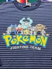 Vtg Pokemon Fighting Team 1999 Nintendo Striped Long Sleeve T-shirt Size Youth L