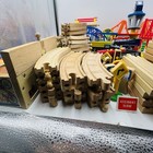 Huge 18lb Wooden Train Lot Thomas   Friends Battat Mountain Lid Track Set
