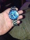 Fossil Fb-02 Men s Blue Dial bezel Chronograph Quartz 44mm Steel Watch
