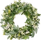 Artificial Spring Summer Christmas Greenery Wreaths For Front Door Green Euca   