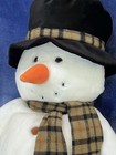 Vintage Russ Berrie Large Snowflake The Snowman Plush With Black Hat   Scarf