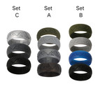 4 Pack Men s Silicone Wedding Ring Mountain Pattern Sports Rubber Band Size 8-12