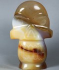 214g Natural Agate Quartz Crystal Geode Carved Skull Realistic Healing Cute