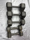 5x Hex Dumbbells 30lb 20lb 10lb Set Cast Iron Weight Training Fitness