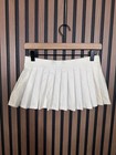 Y2k Trashy Skirt Small Womens White Micro Mini Pleated Made In Usa Button Accent