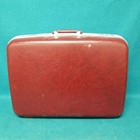 Vtg Samsonite Sentry Red Hard Shell Travel Suitcase W Key 15x23x7 5 