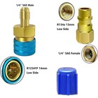 A c R1234yf Quick Coupler Connector Adapters High low Manifold Ac Gauge Auto Set