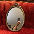 Vintage 1983 Syroco Homco Oval Wall Mirror Metallic Gold Finish 19 5  Tall 13    L
