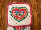 Vtg Franco Christmas Kitchen Linen 3 Piece Set Dish Towel  cloth  potholder