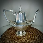 Vtg Lbs Silver Plated Teapot Hollywood Regency Mcm  Art Deco Nouveau Retro Core