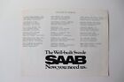 Rare 1970 Saab 96 Baja Conquistador Mexican 1000 Rally Catalog Brochure