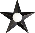 Luvkczc Flush Mount Ceiling Light - 15in Industrial Black Metal Star Ceiling Lam