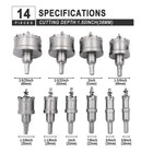 Hole Saw Set Laiwei 14 Pcs Carbide Hole Cutter Set Stainless Steel Hole Saw For