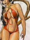 Vampirella Vampire Horror Sexy Original Comic Book Art Pen Ink Sketch 8 5x11 5