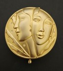 Vintage Estee Lauder Golden Gemini Crystals Lucidity Refillable Powder Compact