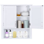 White Door Wall Hanging Medicine Cabinet Bathroom Storage Shelf Organizer