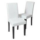 Urban Style Solid Wood Leatherette Padded Parson Chair  White  Set Of 2