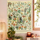 Vintage Flowers Tapestry 48   x36     Long Vertical Wall Hanging Reference Illustrat