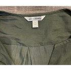 Banana Republic Womens Olive Green Long Sleeve Split V-neck Crinkle Blouse Large