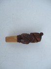 Vintage German Hand Carved Wood Cork Wine Stopper Man With Hat
