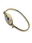 Vintage 70s 80s Disney Productions Donald Duck Enamel Gold Tone Bracelet Hinged