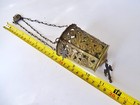 Ancient Antique Hanging Bronze Orthodox Lamp Byzantine With 4 Small Crosses 00ck