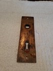 Antique Door Brass Plate Ornate Victorian Skeleton Keyhole Vintage Salvage