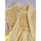 Polly Flinders Vintage Hand Smocked Swiss Dot Dress Yellow Floral Size 5