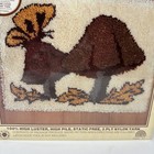 Nos Vintage Latch Hook Rug Kit Wall Hanging Groovy Mushrooms   Butterfly Unused