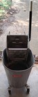 Antique Galvanized Steel Mop Bucket With Side Press Ringer On Rollers  White   