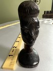 Vintage Hand Carved African Ebony Wood Bust Sculpture - Tribal Head Art 4 