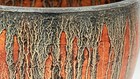 Vintage Fat Lava Planter Large Orange Black Drip Glaze Pottery