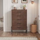 5 Drawers Storage Dresser For Bedroom  modern Entryway Organizer Wooden Dresser
