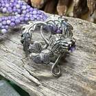 New Solid Sterling Silver Thistle   Shamrock Brooch Irish Scottish Ladies Pin
